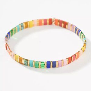 NWT Free People Stretch Bracelet - Rainbow Beads